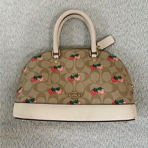 Coach Mini Sierra Satchel Canvas with Strawberry Design